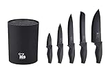 renberg Flash Messer-Set, Edelstahl, schwarz, 34 x 15 x 17 cm, 6-teilig