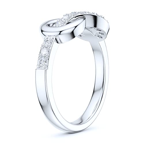 Real Sterling Silver Thick Tie The Infinity Love Knot Simulated Diamond or Genuine Moissanite Intertwined Ring Promise Ring4