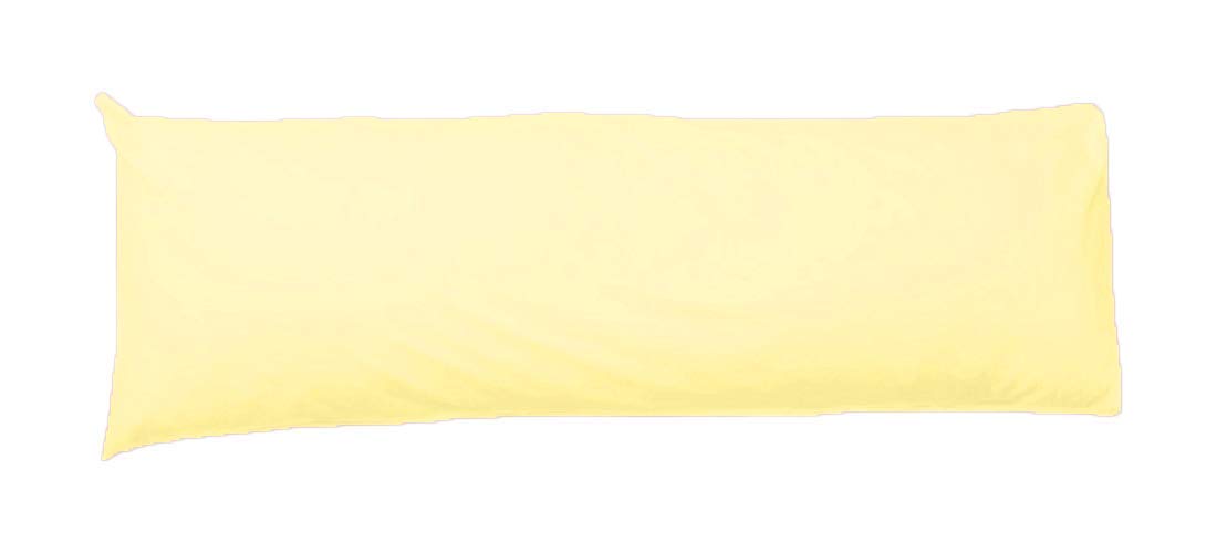 Comfy Nights Pollycotton Bolster Pillow Case Plain Dyed (4.6Ft (54 Inches), Lemon)