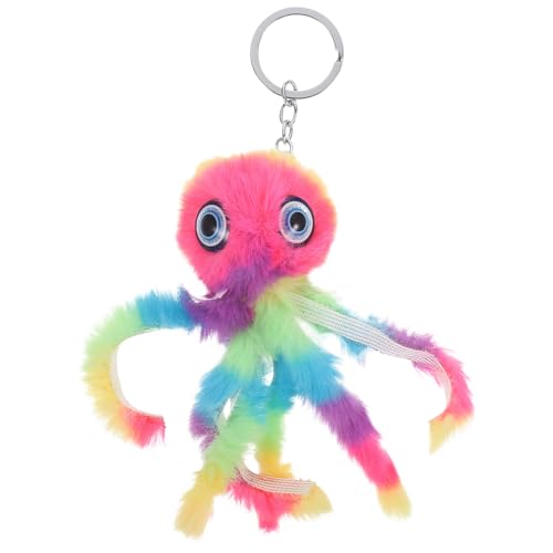 HORIALENCE Colgante de Pulpo de Peluche Suave y Colorido, Llavero de 1 Pieza para Bolso y Coche, Accesorio Decorativo Unisex Adecuado para Regalos y Uso Diario