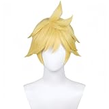 SKYBEAUTY Anime Kagamine Len Cosplay Wigs for Project Sekai Cosplay Short Blonde Yellow Synthetic Hair Halloween Costume Carnival Party Wigs (Len)