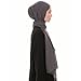 Ayisah Chiffon Hijab Scarf for Women - Dark Grey Chiffon Hijab Muslim Headscarf - Soft Fashion Scarf Muslim Headscarf Shawl (Dark Grey)