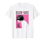 Death Note L Profile in Pink Box with Show Logo Anime T-Shirt