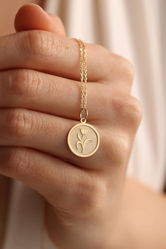 Chaîne 45 cm et pendentif fleur tulipe argent or LKBEADS