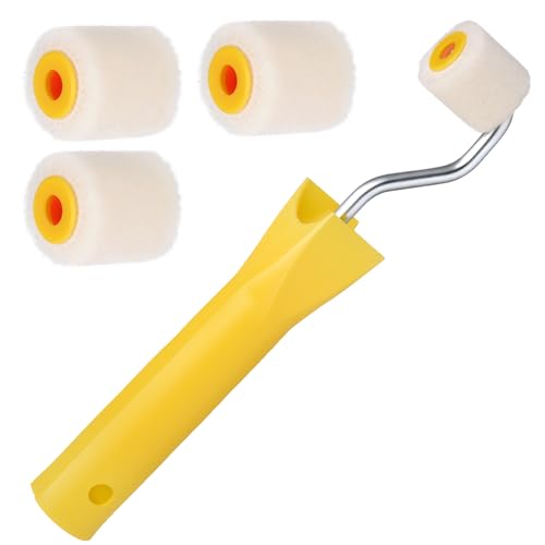 Mini rouleaux de peinture de 1,2 cm pour retouches de bordure ou de coin, petit rouleau de peinture pour coins, outil de peinture professionnel en laine pour...