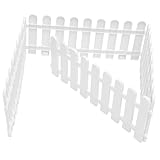TEHAUX 4 Stück Weiße Gartenzaun Deko Kleine Zaunlatten für Gartenbegrenzung Wetterfester Zaun für Rasen Blumenbeete Terrasse und Landschaftsgestaltung Einfach Montierbar und