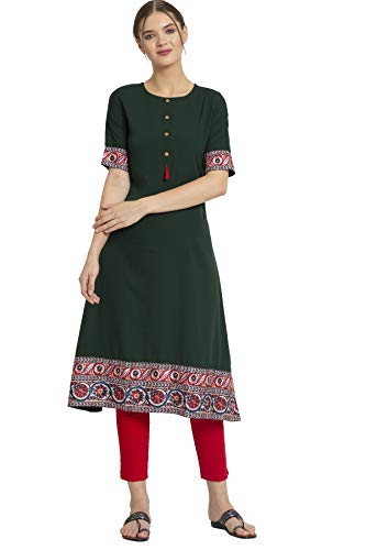 Image of ALC Creation Women's Crepe Printed A-Line Kurti