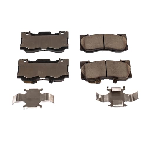 Image of PowerStop Front Brake Pads for Ford Mustang 2015-23 - Z17 Ceramic Brake Pads with Installation Hardware, 17-1784