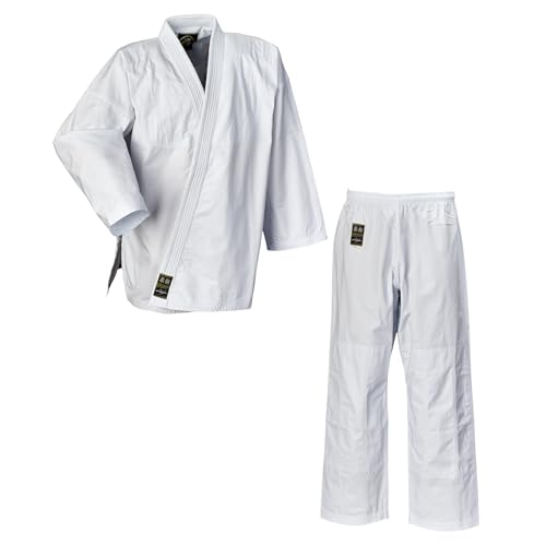 Ju-Sports SV Premium Ju-Jutsu Anzug Ronin Weiß 180 I Superleichter Jujutsu Anzug für Erwachsene I BJJ Gi Herren mit eingesticktem Kanji-Zeichen I 100% Baumwolle
