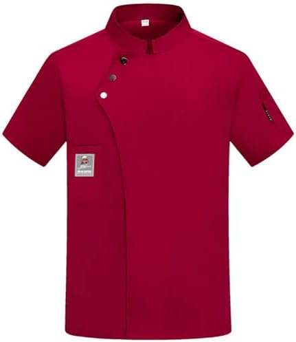 Unisex Chef Coat Short Sleeve Jacket,Breathable,Comfortable Button Closure - Kitchen,Restaurant,Hotel Uniform A