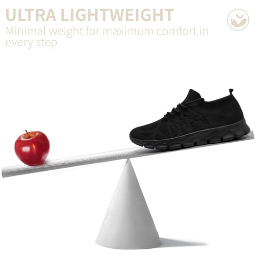 Mens Running Shoes Tennis Walking Lightweight Athletic Workout Gym Shoes Breathable Fashion Sneakers All_Black 10.53