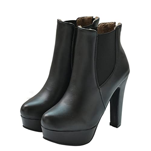 Chaussures pour femmes stylées avec bottines à semelles épaisses pour le bureau et les sorties