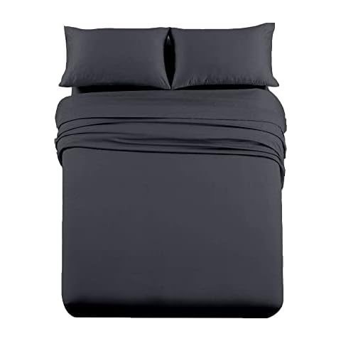 Rv Bunk Bed Cot Sheets 33 X 75 - 4-Piece Bed Set for Campers - 6 to 10 Inches Fitted Sheet Luxury Soft - Rv Mattress Sheets Bunks - Trailer Bunk Bed - Dark Grey Cover