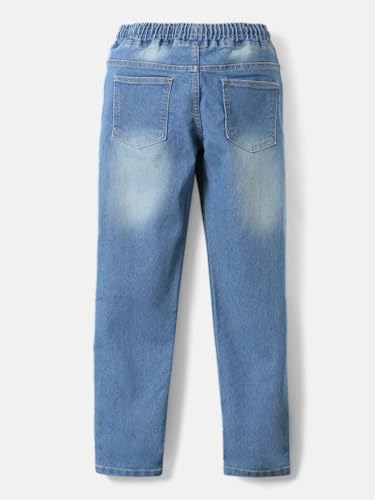 Image of Urbano Juniors Boys Mid Rise Regular Fit Washed Denim Jogger Jeans Stretchable