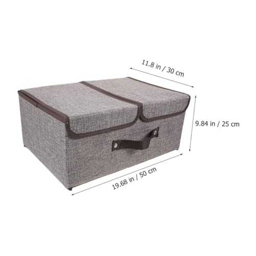 Boîte de rangement pliable à compartiments et double couvercle pour dressing