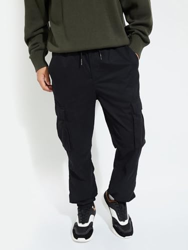 Image of Max Men's Relaxed Fit Low Rise URB N Solid Cargo Joggers