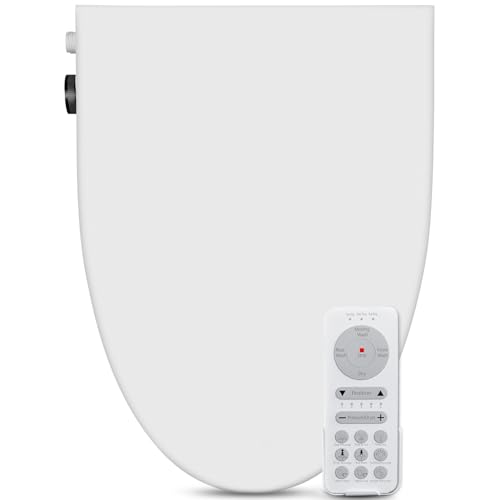 Image of Simenr Smart Bidet Toilet Seat Elongated Cover Electric Slow Close Quiet Instant Warm Water Heated Self-Cleaning Nozzle Powerful Dryer Remote Anti-yellowing PP Materials