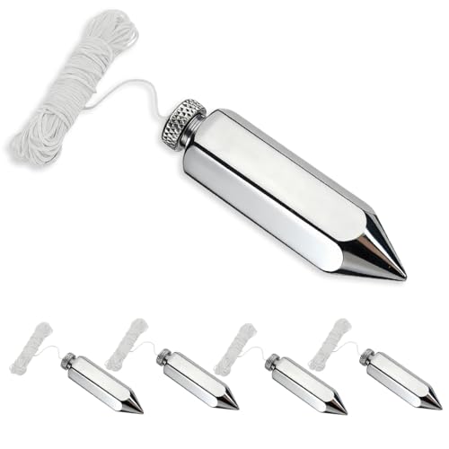 4 Pack Hexagon Plumb Bob 8 Ounce Alloy Steel Plumb Bob with 49 Ft String Plumb Bob Tool Plumb Line Kit Suitable for Construction Surveying Metal Construction Accessories