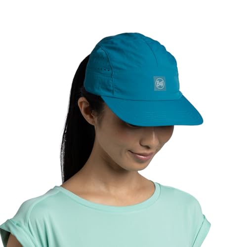 Buff| Cappello Speed, Leggero, Pieghevole, Materiali riciclati, Protezione Solare UPF 50, Corsa, Sport, S/M, Blu