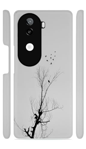 Image of Tree Birds Grey Designer Printed Hard Back Cover for iQOO Z9s 5G / Vivo V40e 5G Attractive and Uniquely Crafted Smartphone Case