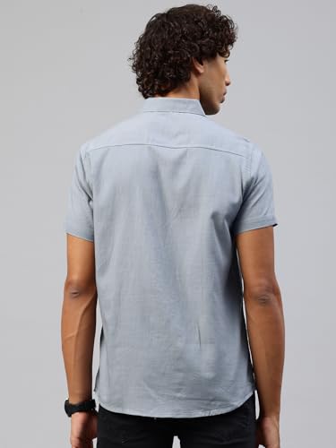 Image of Majestic Man Men Slim Fit Pure Cotton Solid Half Sleeve Casual Shirt