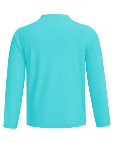 Image of Runhit Boys UPF 50+ Rash Guard Long Sleeve Zip Up 2T to Youth UV Sun Protection Shirt for Beach Surf Fish Quick Dry