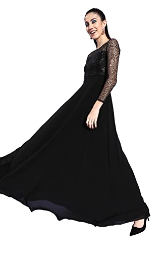 Image of Miss Chase Women's Long Sleeve Sequin Maxi Dress