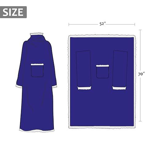 Image of Catalonia Sherpa Wearable Blanket with Sleeves and Pocket for Adults
