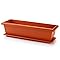 Fioriera Da Balcone Acan Tradineur Con Sottovaso E Supporto Metallico, 8L, Marrone, 40x19,5x17 Cm