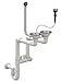 Produktbild Granitan Platzsparendes Syphon Doppelanschluss - Küchenspülenablauf-Set mit Anschluss Geschirrspülmaschine - Abflüssen 115 mm/3,5 Zoll - Ablaufgarnitur für 2 Becken mit automatischen Stopfen - Chrom