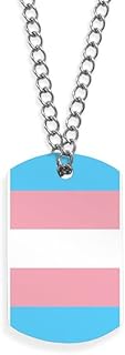 CafePress Transgender Pride Flag Military Style Dog Tag, Stainless Steel with Chain