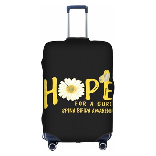 Travel Luggage Cover Hope For A Cure Spina Bifida Awareness Flower Fashion Washable Baggage Suitcase Protector Fit For Luggage Small