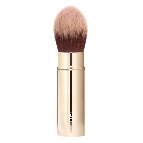 Jouer Essential Travel Complexion Brush - Cosmetic Makeup Brush - Travel Friendly - Soft Synthetic Bristles - Cruelty, Gluten & Paraben Free - Vegan Friendly, Gold, 0.10625 pounds