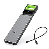 uni Aluminium werkzeugloser M.2 NVME SSD Gehäuse-Adapter, RTL9210B-Chip unterstützt USB 3.1/3.2 Gen 2 (10 Gbps), unterstützt M.2 PCIe NVMe und SATA SSD(2242, 2260, 2280)