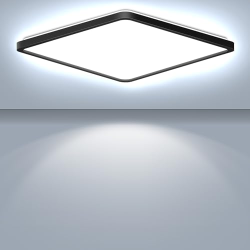 RDGOOD 18 W Plafón LED Luces de techo 1800LM 4000K Panel luminoso LED plano cuadrado con retroiluminación para sala de estar, dormitorio de niños, cocina, pasillo, dormitorio, sótano, 22 x 2,5 cm