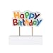 Chef Craft Select Happy Birthday Candle, 3 inch wide 1.5 inch tall, White
