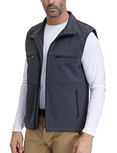 Moheen Men's Casual Coat Fleece Lined Sleeveless Jacket Full Zipper Softshell Vest Xl Grey #TOP1