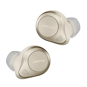 Jabra Elite 85t Draadloze oordopjes – Jabra Advanced Active Noise Cancellation met snelle laadfunctie en lange batterijduur – Draadloze oplaadhouder – Goud Beige