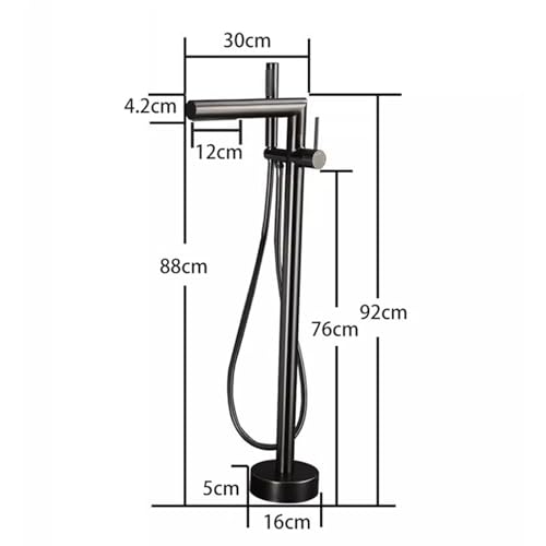 Robinet de baignoire sur pied cascade chromé avec douchette - 4