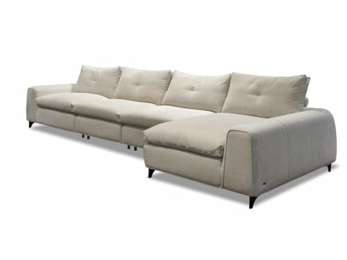 Image of FIKRA Majestic Comfortable Luxury Modern lshape 5 Seater Soft Touch Fabric Light Grey Sofa Set for Living Room, Lounge, Hall (LHS)