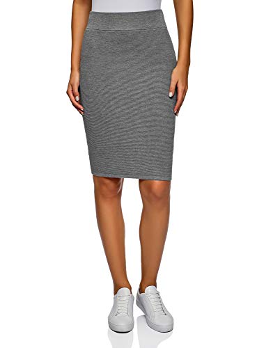 Preisvergleich Produktbild oodji Collection Damen Bleistiftrock Gerippt, Grau, DE 32 / EU 34 / XXS