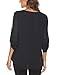 Cestyle Chiffon Blouses for Women, Roll up 3/4 Sleeve Tops for Women Casual Elegant Round Neck Layered Womens Work Blouses for Women Fashion 2022 Fall Womens Clothes Black Blouse L