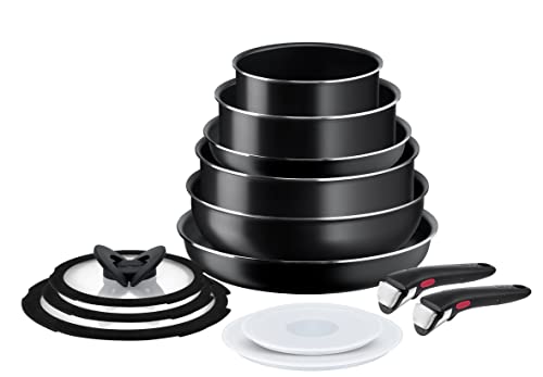 Tefal Ingenio Easy On - Juego de 2 Sartenes + 2 cazos + wok + guisera + 5 accesorios + 2 Mangos...
