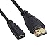 cablecc 20cm Micro HDMI Socket Female to HDMI Male Adapter Cable for Tablet & Cell Phone