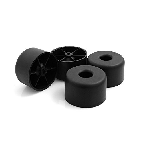 Design61 4er Set Kunststoff-Möbelgleiter Möbeluntersetzer Sofa Sessel zum Anschrauben Kunststoff Möbelgleiter Ø 50 x H 40 mm schwarz Cover