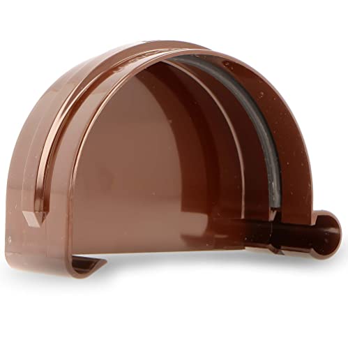 Dachrinnen-Endstück Stöpsel Links Rinnenendstück Halbrund Kunststoff Regenrinne Stück für Rinne Dachrinnen 125mm Braun