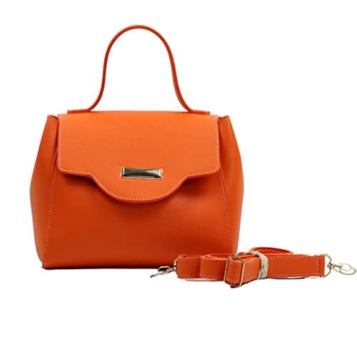 Bolsa Tote Feminina Com Alça de Mão e Transversal Removível (laranja)