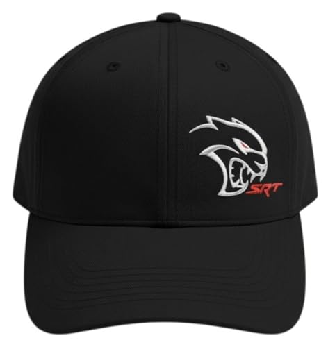 Dodge SRT Hellcat Redeye Logo Embroidered Heavy Canvas Garment Twill Dad Hat Black