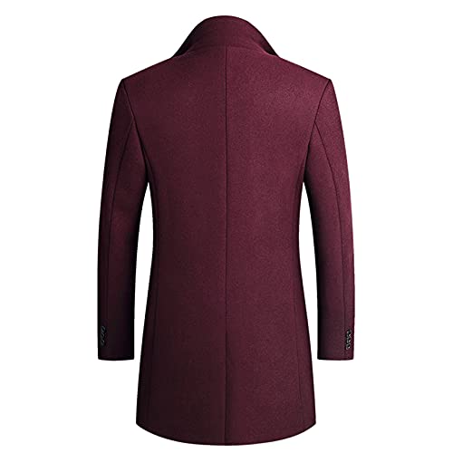 Image of Lu's Chic Men's Single Breasted Trench Coat Button Down Overcoat Warm Dress Pea Coats