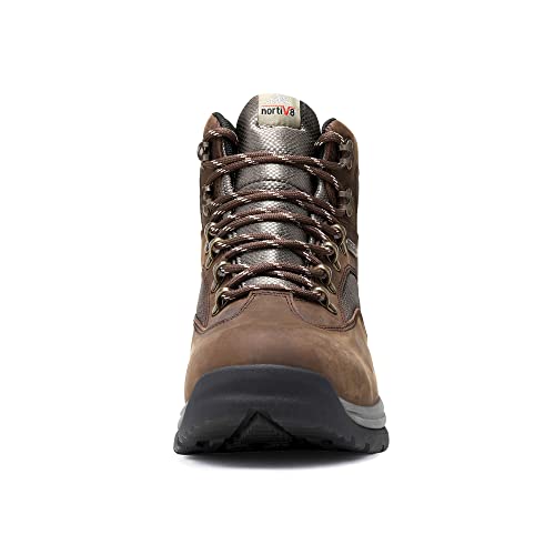 NORTIV 8 NORTIV 8 Steel Toe Work Boots for Men Waterproof Slip Resistant Safety Construction Boots,Size 10.5,Brown,ROCKFOR-STL